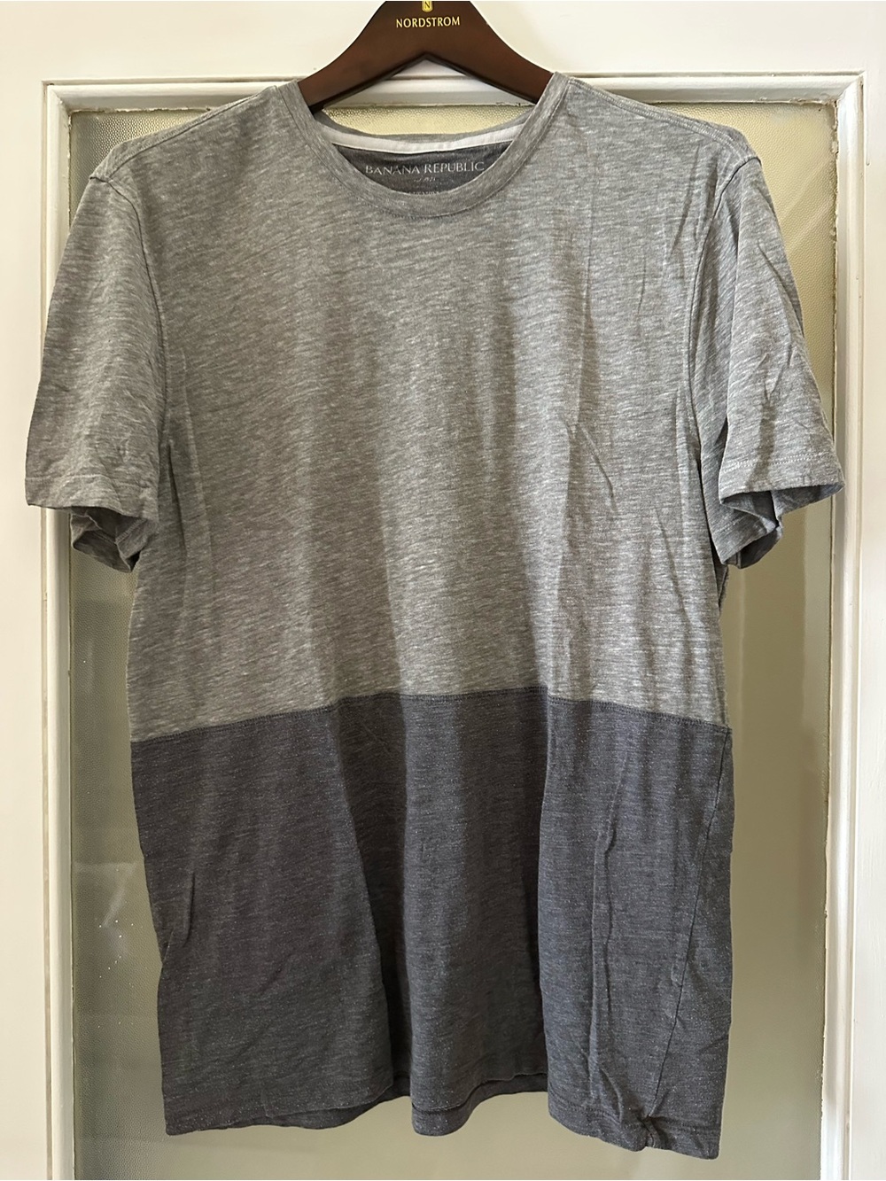 Banana Republic Two-Tone Grey Crew Neck Short Sleeve Tee
